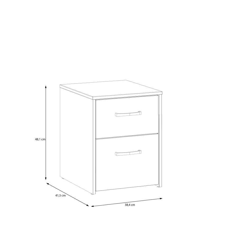 Mesa de cabeceira URO carvalho artisan/branco