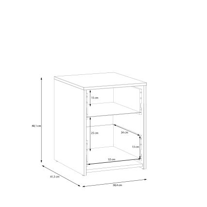 Mesa de cabeceira URO carvalho artisan/branco