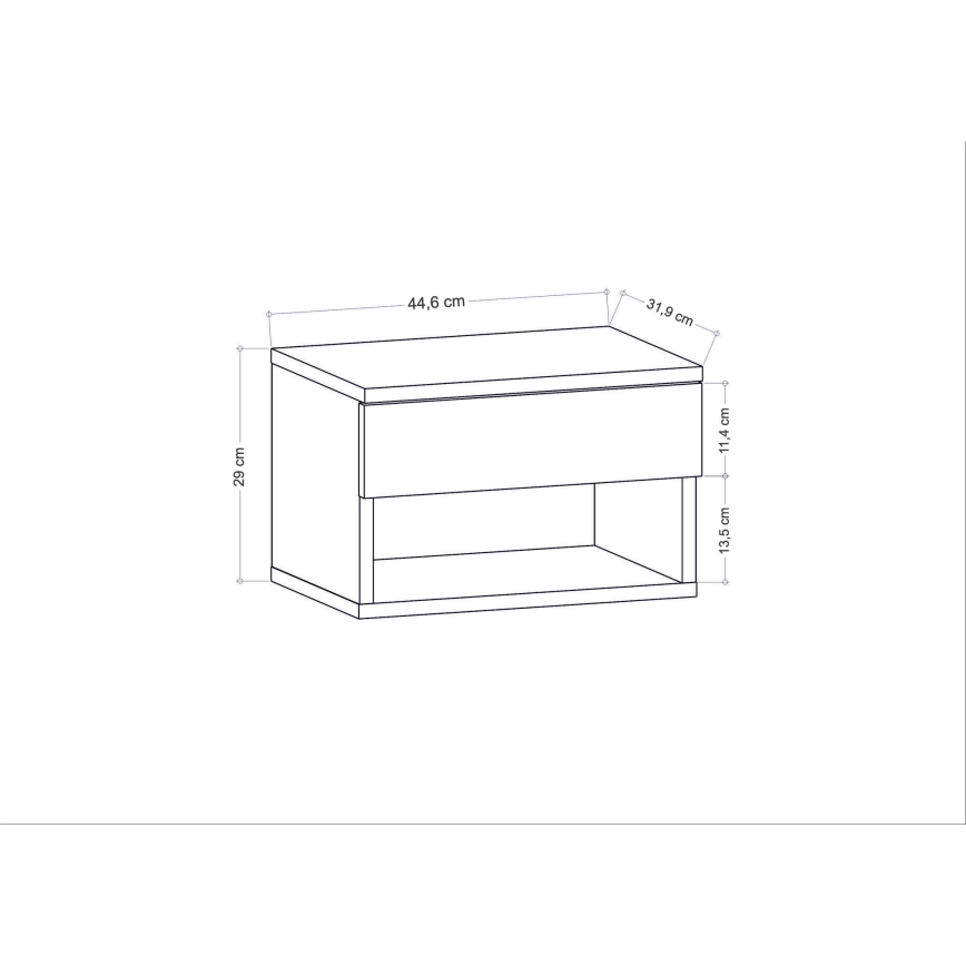 Mesa de cabeceira VETRA branca