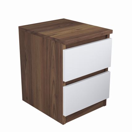 Mesa de cabeceira WALNUT 46,8x35 cm castanho/branco