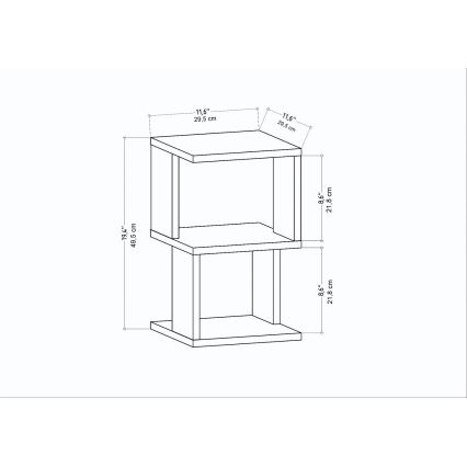 Mesa de cabeceira ZUNA antracite