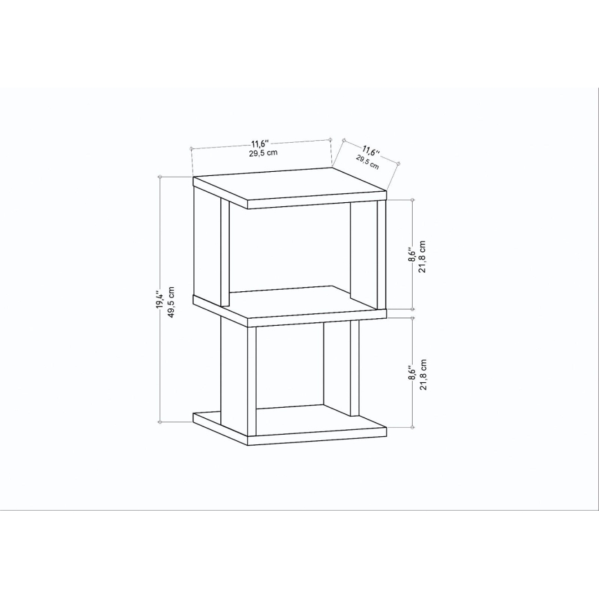 Mesa de cabeceira ZUNA carvalho/branco