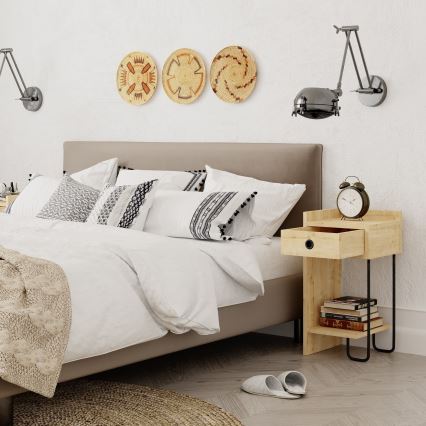 Mesa de cabedeira CACTUS 60x29,5 cm bege/preto