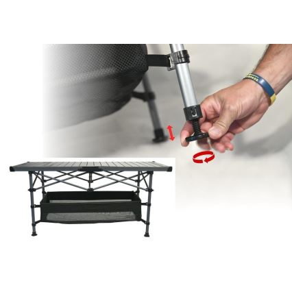 Mesa de campismo dobrável 123x55cm antracite