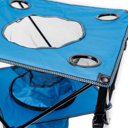 Mesa de campismo dobrável + 2x cadeiras azul