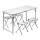Mesa de campismo dobrável + 4x cadeiras branco/cromado mate
