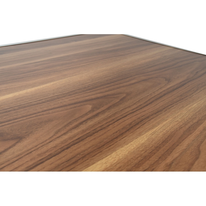 Mesa de campismo dobrável castanho/cromado mate