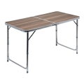 Mesa de campismo dobrável castanho/cromado mate