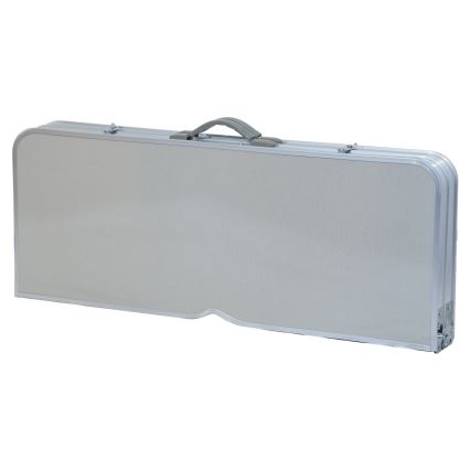 Mesa de campismo dobrável com cadeiras branco/cromado mate