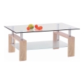 Mesa de centro 55x110 cm transparente/carvalho sonoma
