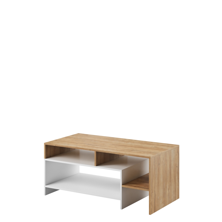 Mesa de centro ALVA 120x53 cm branco/carvalho grande