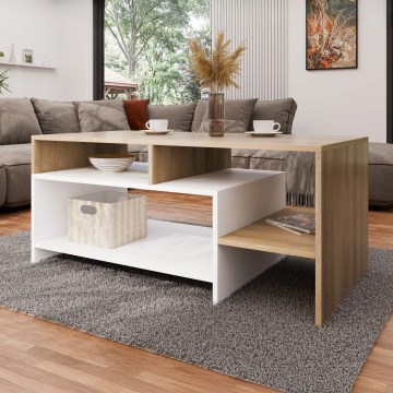 Mesa de centro ALVA 53x120 cm branca/carvalho grande