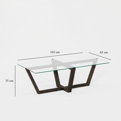 Mesa de centro AMALFI 35x105 cm pinho/transparente