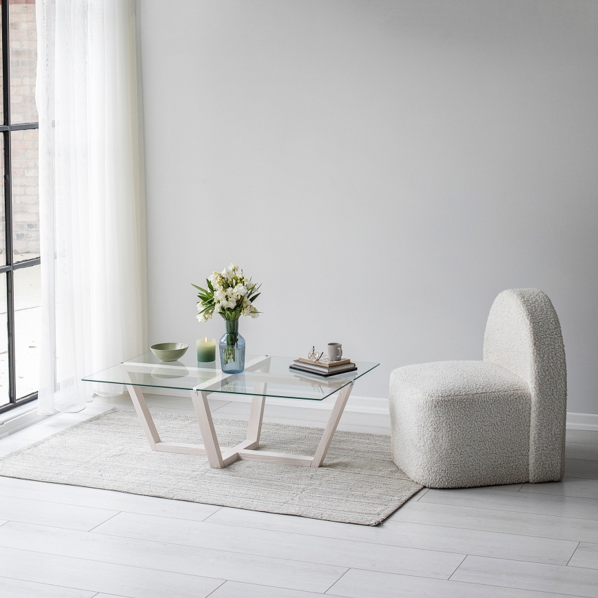 Mesa de centro AMALFI 35x105 cm pinho/transparente