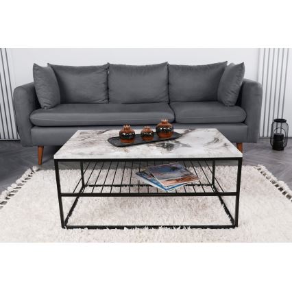 Mesa de centro ASUDE 43x95 cm preto/branco