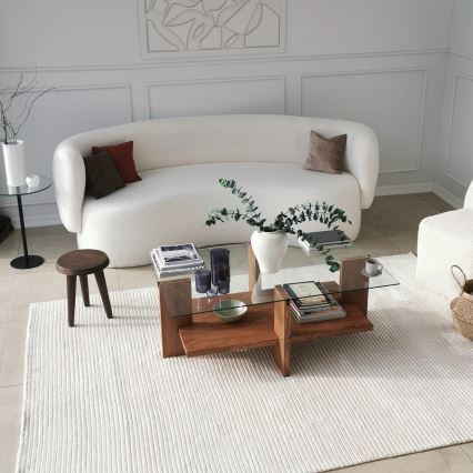 Mesa de centro BABYLON 40x105 cm castanho/transparente