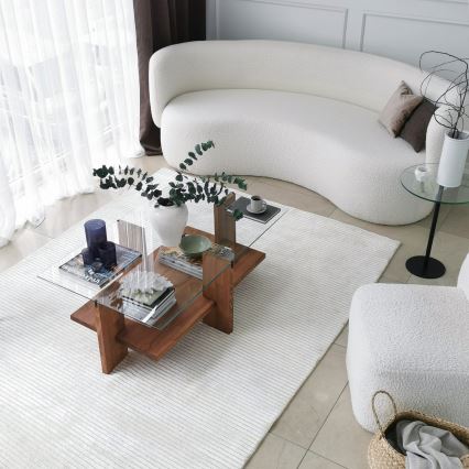 Mesa de centro BABYLON 40x105 cm castanho/transparente