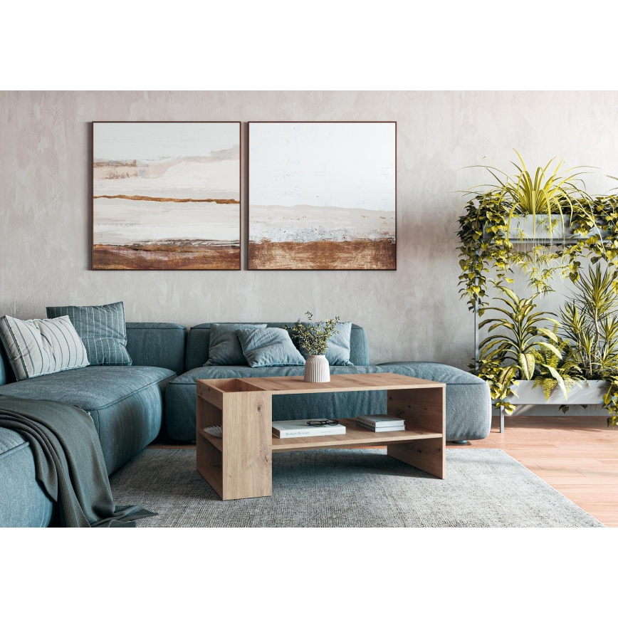 Mesa de centro BELA 100x42 cm carvalho artisan