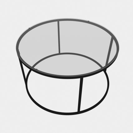 Mesa de centro BERLIN 60x45 cm preto/transparente