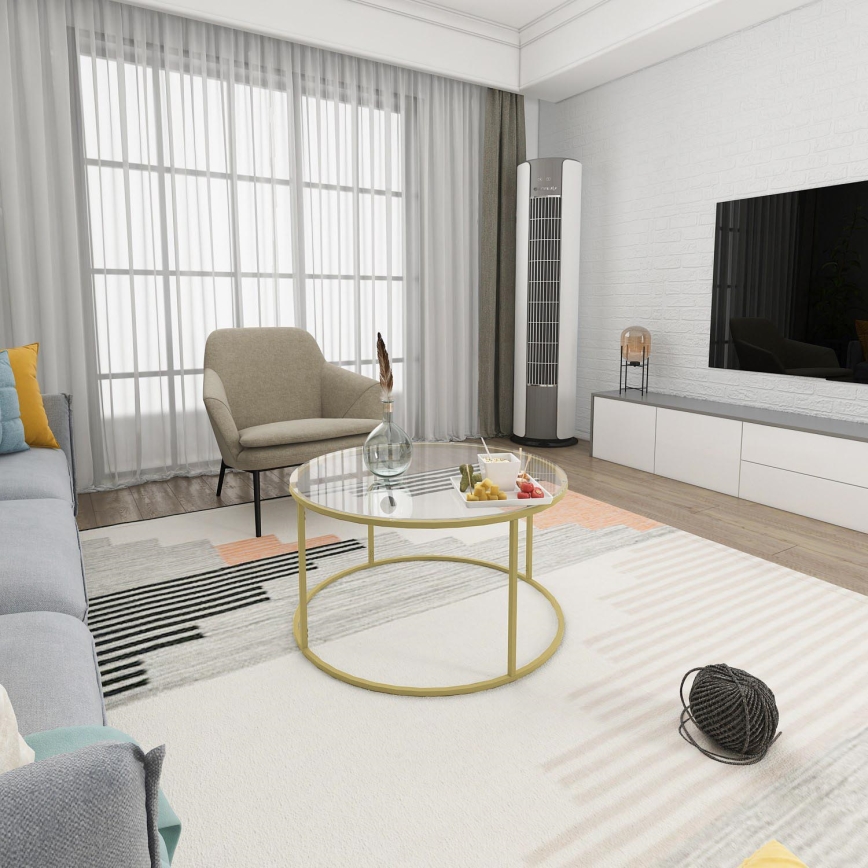 Mesa de centro BERLIN 80x45 cm dourado/transparente