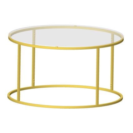 Mesa de centro BERLIN 80x45 cm dourado/transparente