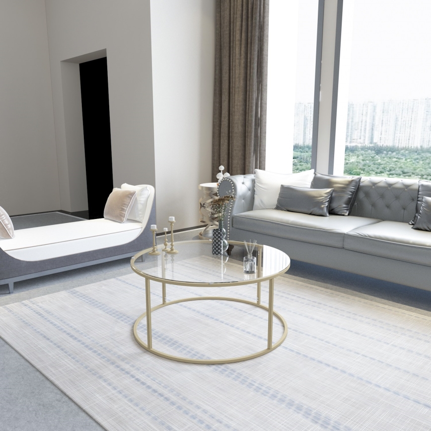 Mesa de centro BERLIN 80x45 cm dourado/transparente