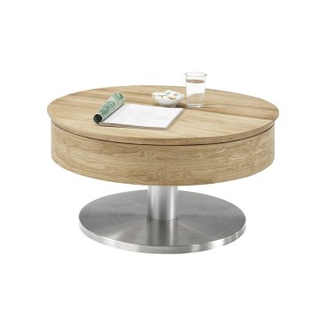 Mesa de centro BLOCK Ø 79 cm carvalho/prateado