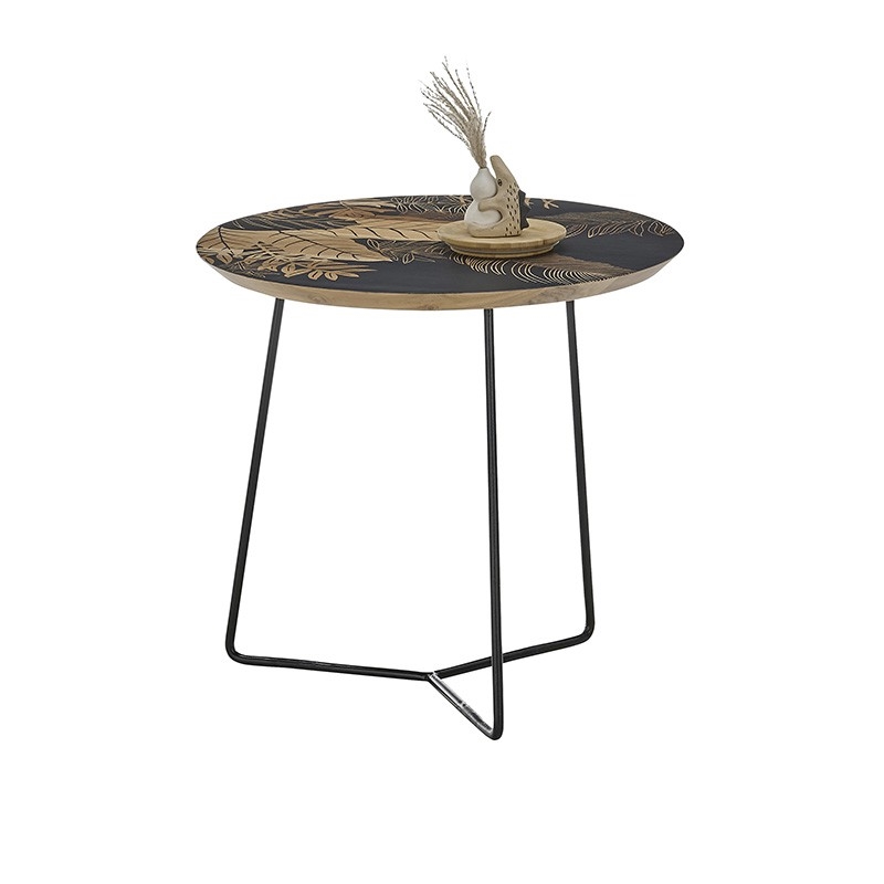 Mesa de centro BRAVON em madeira de manga