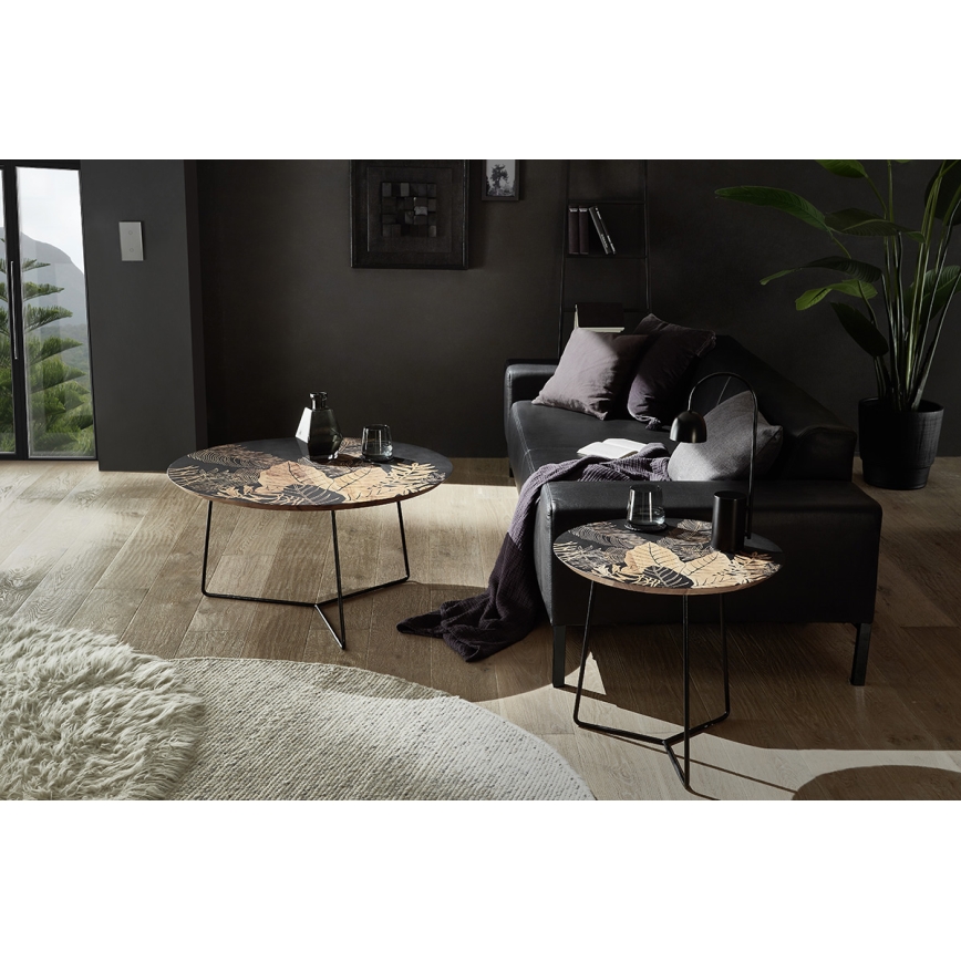 Mesa de centro BRAVON em madeira de manga