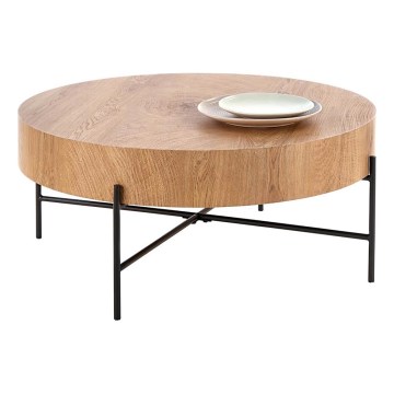 Mesa de centro BROOKLYN 37x80 cm natural carvalho/preto