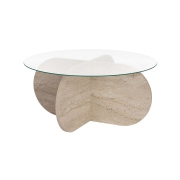 Mesa de centro BUBBLE Ø 75 cm bege/transparente