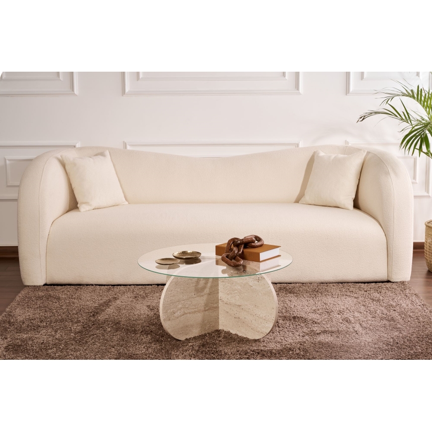 Mesa de centro BUBBLE Ø 75 cm bege/transparente