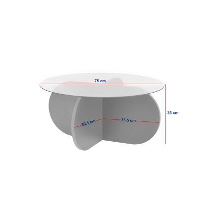 Mesa de centro BUBBLE Ø 75 cm bege/transparente