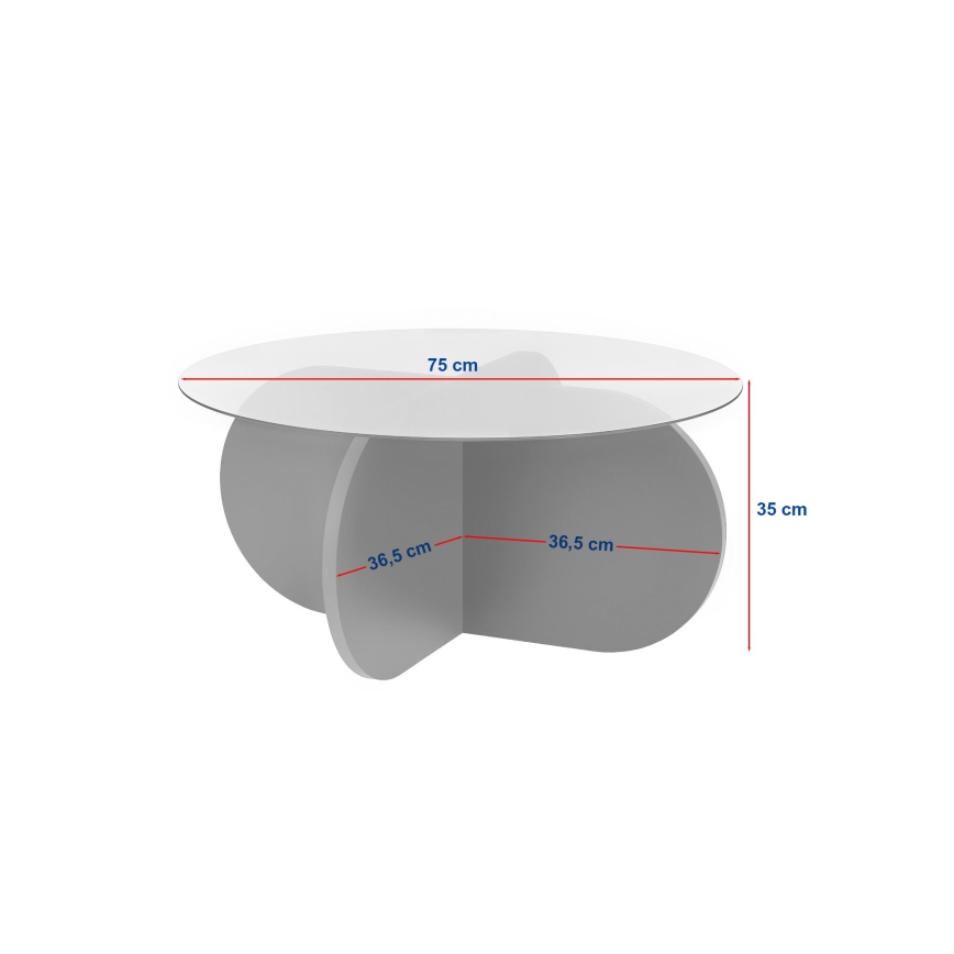 Mesa de centro BUBBLE Ø 75 cm bege/transparente