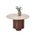 Mesa de centro CALDO Ø 80 cm castanha/bege