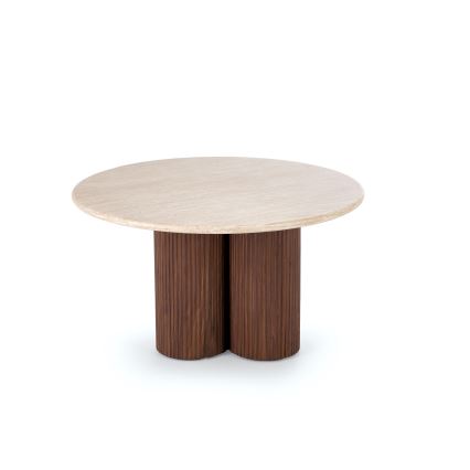 Mesa de centro CALDO Ø 80 cm castanha/bege