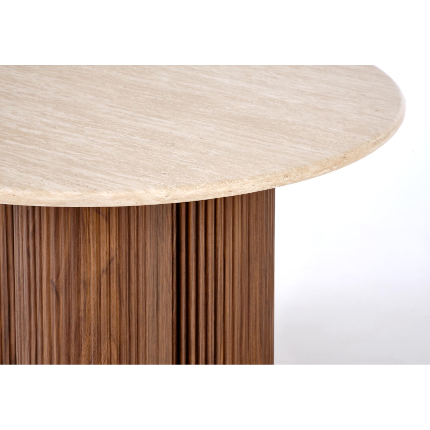Mesa de centro CALDO Ø 80 cm castanha/bege