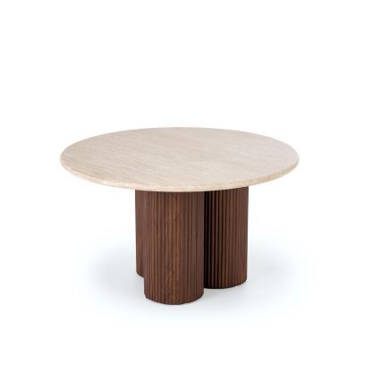 Mesa de centro CALDO Ø 80 cm castanha/bege