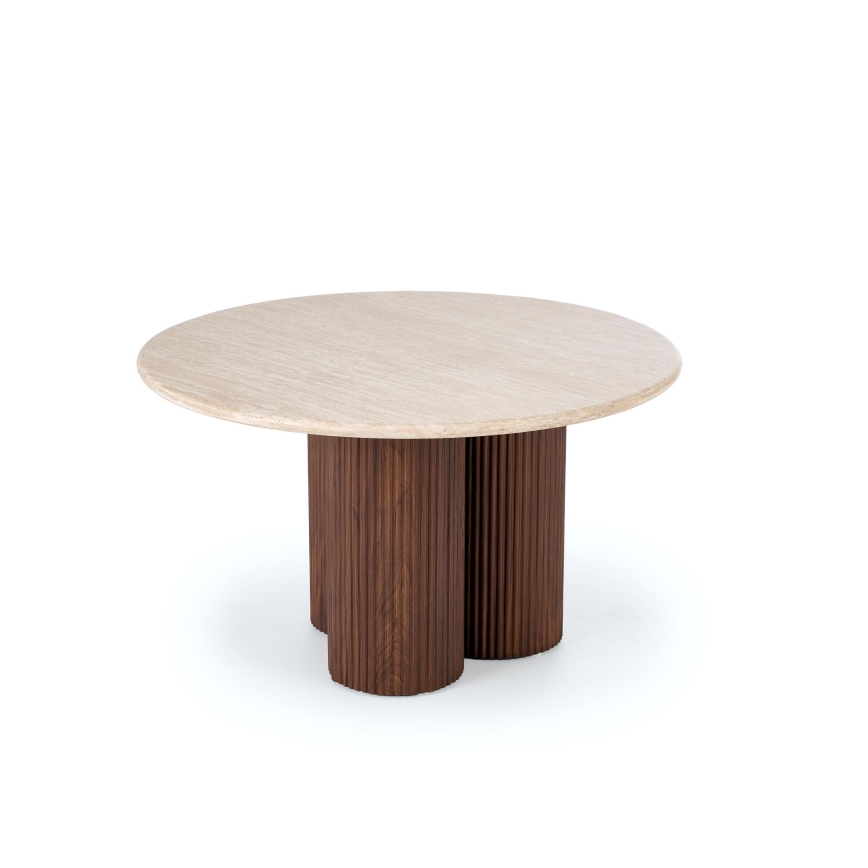 Mesa de centro CALDO Ø 80 cm castanha/bege