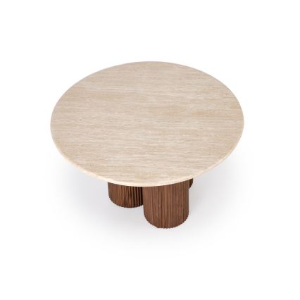 Mesa de centro CALDO Ø 80 cm castanha/bege