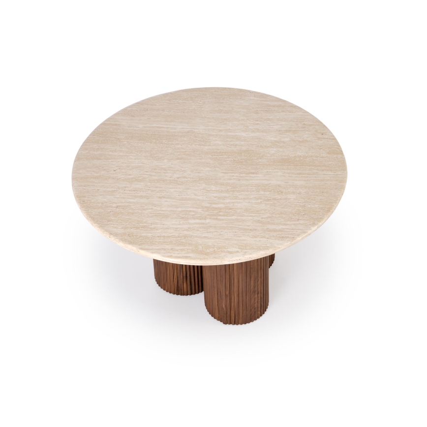Mesa de centro CALDO Ø 80 cm castanha/bege