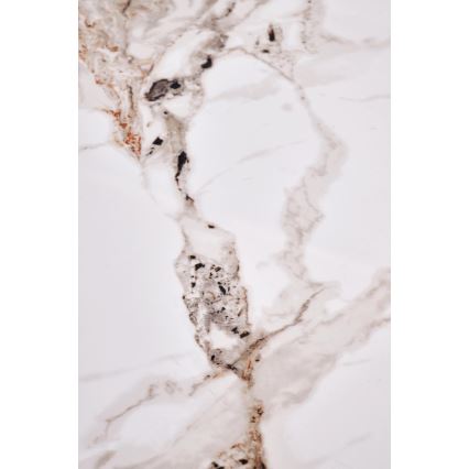 Mesa de centro CARINA Ø 80 cm castanho/branco/efeito mármore