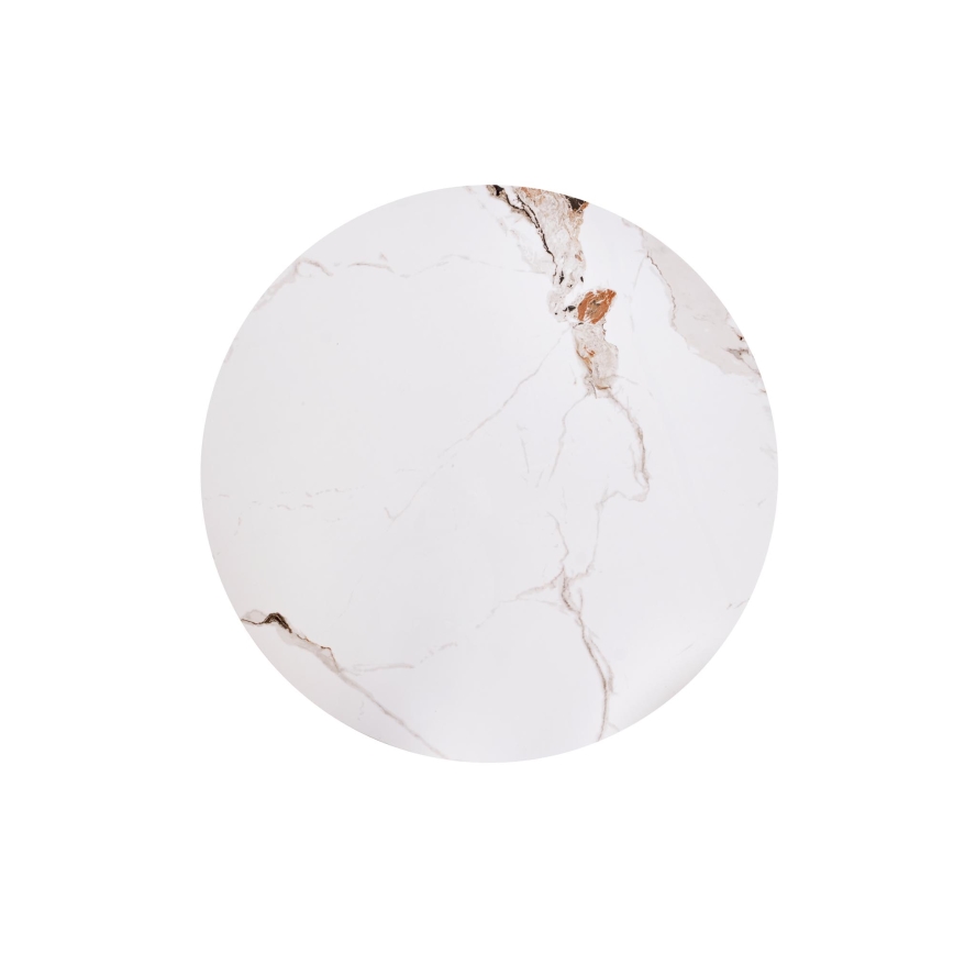 Mesa de centro CARINA Ø 80 cm castanho/branco/efeito mármore