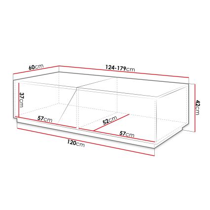 Mesa de centro CEELIAS 124x42 cm antracite/carvalho Wotan