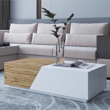 Mesa de centro CEELIAS 124x42 cm branco/carvalho Wotan