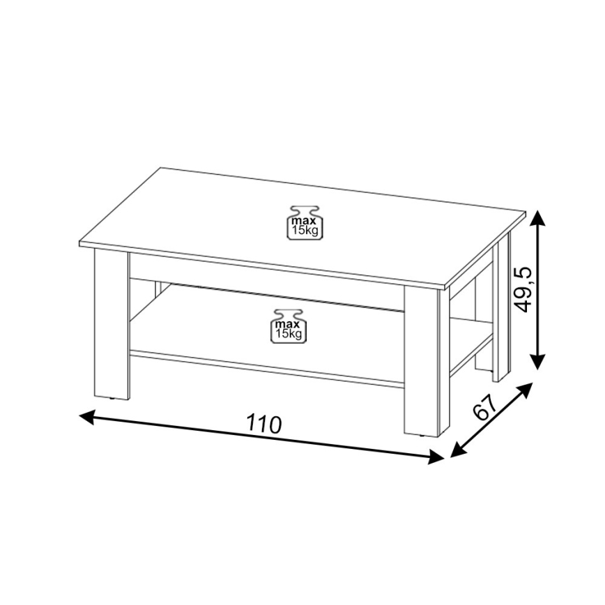 Mesa de centro COCO Carvalho Artesanal