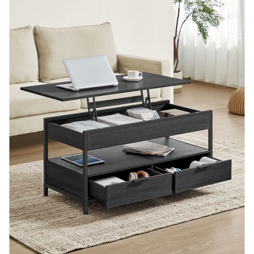 Mesa de centro com tampo elevatório NYRO preta