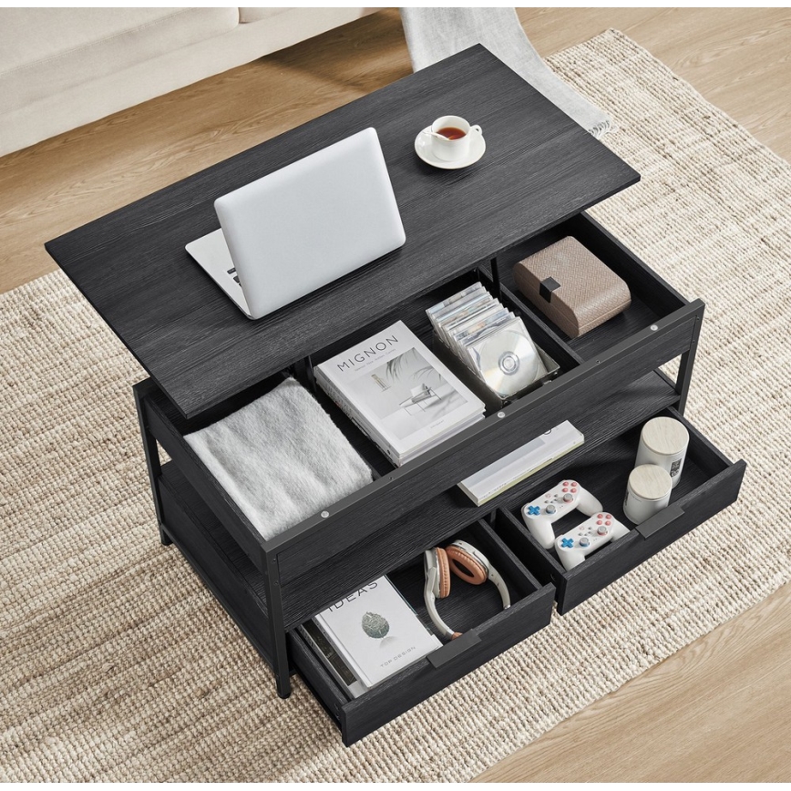 Mesa de centro com tampo elevatório NYRO preta