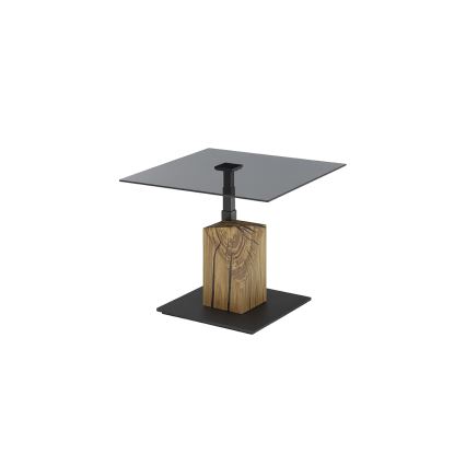 Mesa de centro com tampo elevatório VENTO fumê/carvalho/preto