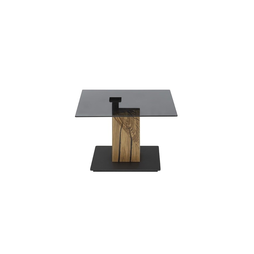 Mesa de centro com tampo elevatório VENTO fumê/carvalho/preto